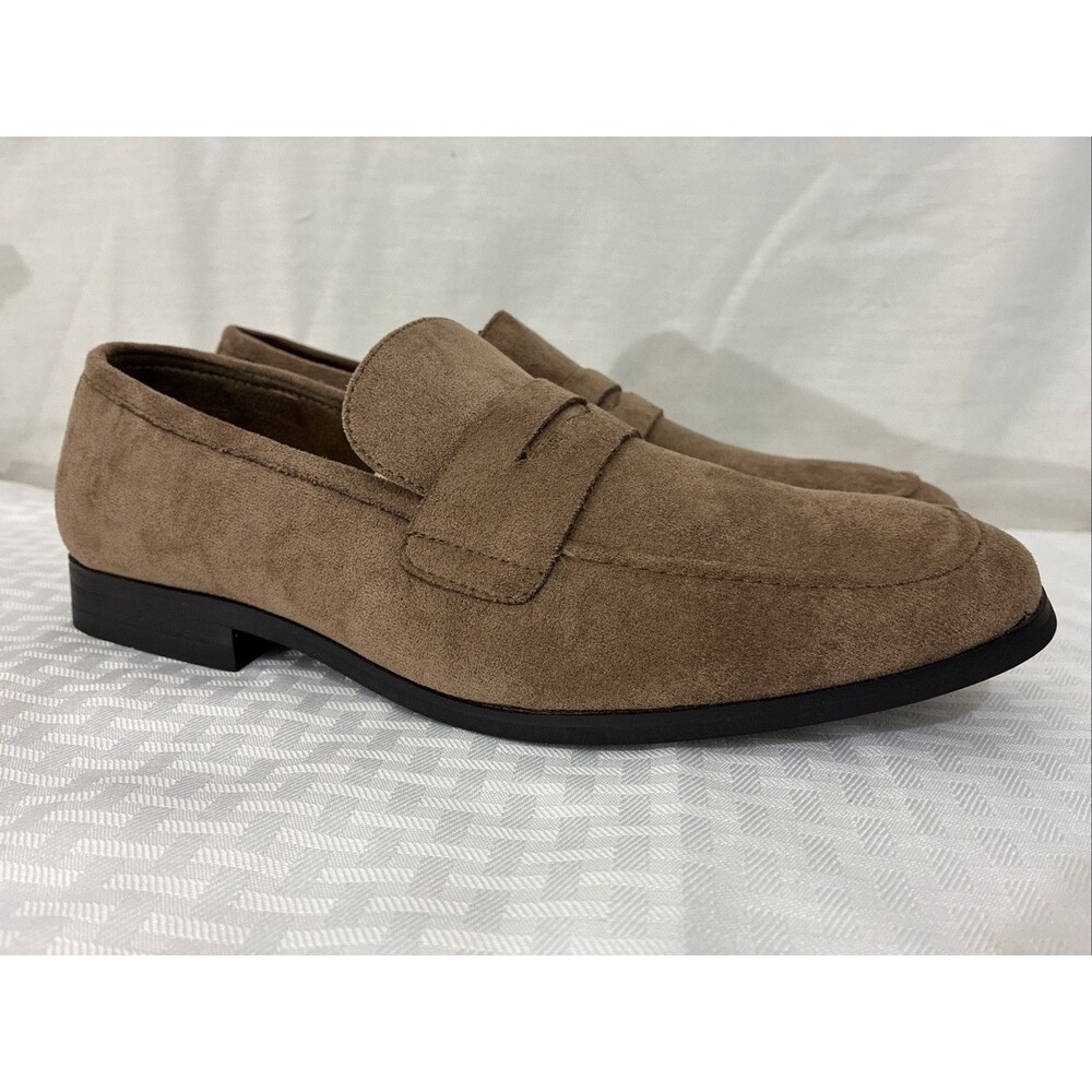 Nick Graham Altred Brown Suede Dress Shoes Loafers Slip Ons 8.5 Penny Loafers